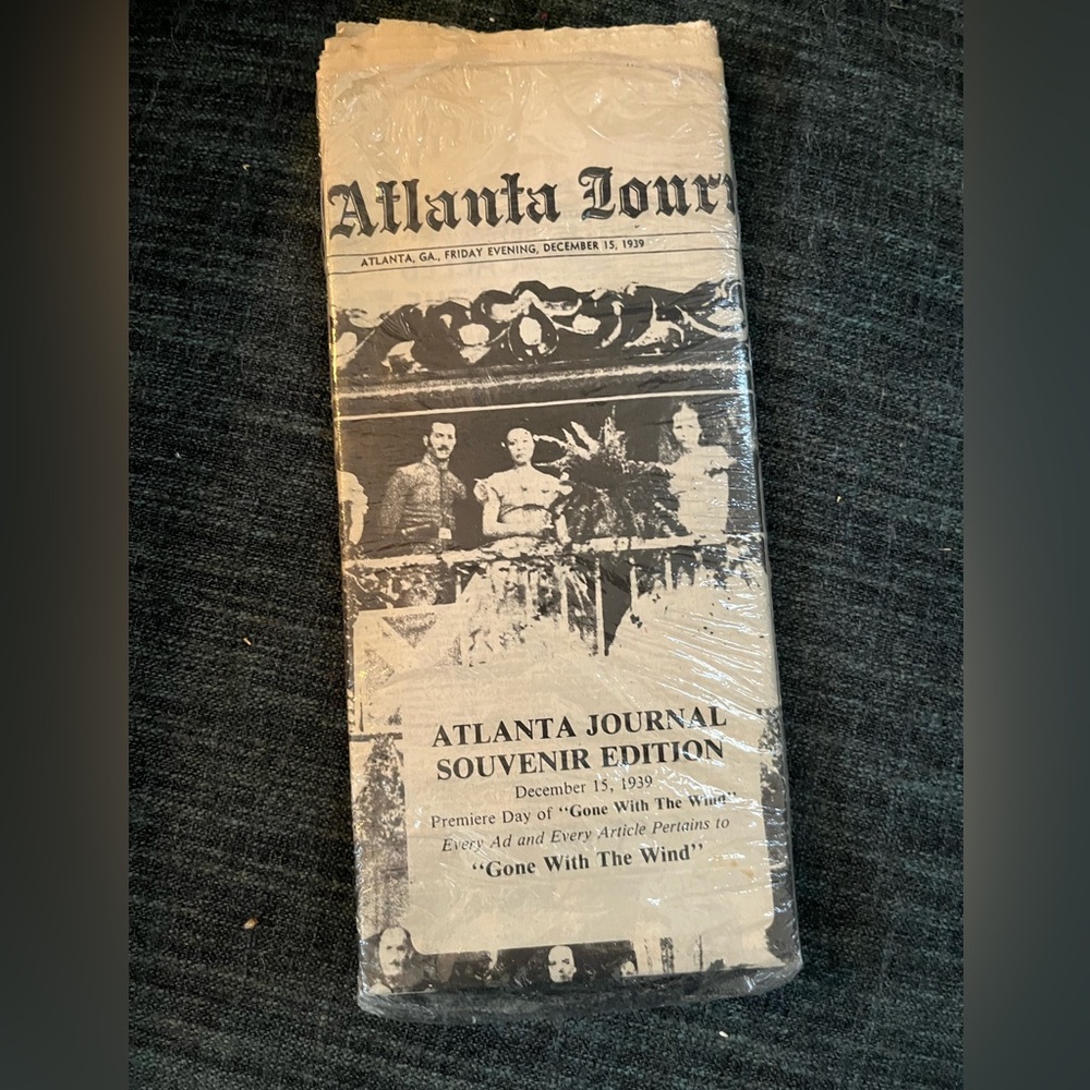 Gone With The Wind Souvenir Edition Newspaper, still in plastic